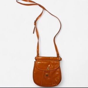 Mark. Orange Leather Crossbody Bag